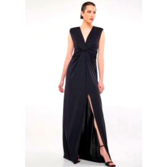 Zac Zac Posen Black Pleated Maxi Gown | Size 10 NWT Evening Dress - Picture 1 of 6